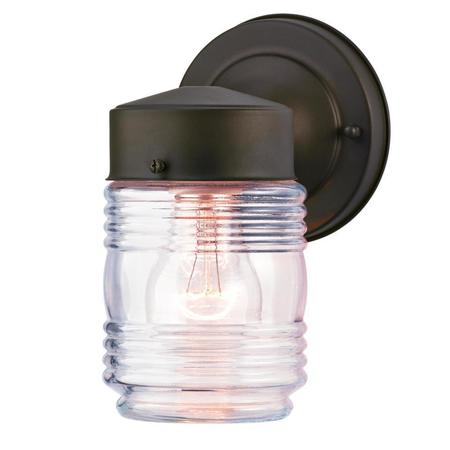 WESTINGHOUSE One-Light Outdoor Wall Fixture ORB Clear Ribbed Glass 6688200